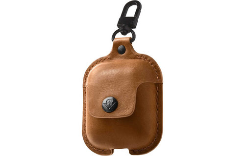 12 South AirSnap Leather Road Case for AirPods 1st/2nd gen - Cognac NOT COMPATIBLE WITH AIRPODS PRO