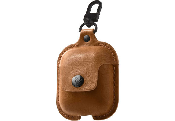 12 South AirSnap Leather Road Case for AirPods 1st/2nd gen - Cognac NOT COMPATIBLE WITH AIRPODS PRO