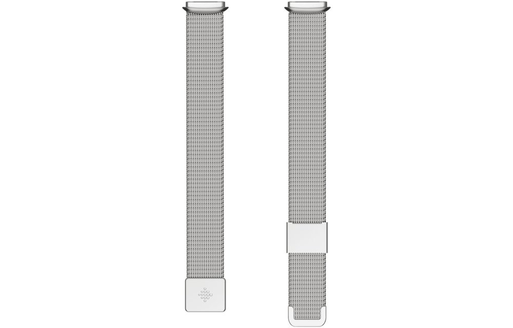 Fitbit Luxe Stainless Steel Metal Mesh Accessory Band Platinum One Size