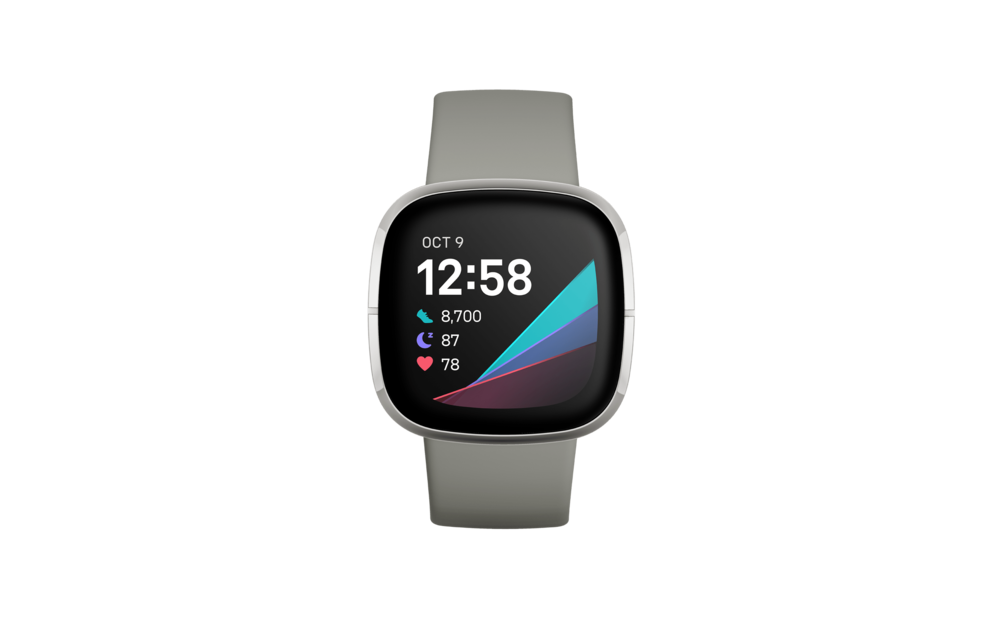 Fitbit Sense Smartwatch - Sage Gray/Silver Stainless Steel