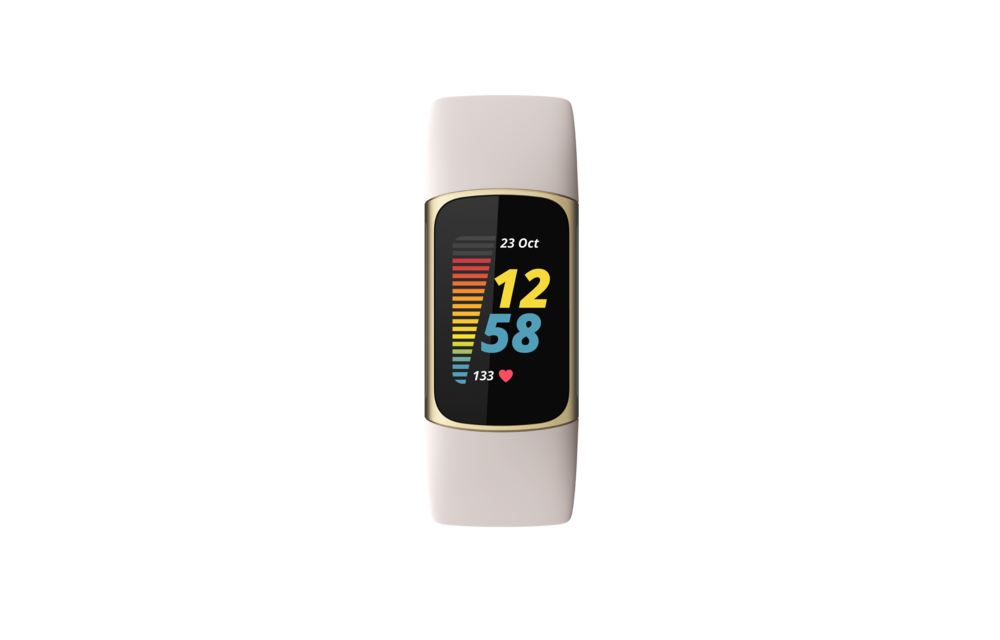 Fitbit Charge 5 Advanced Fitness Tracker Lunar White/Soft Gold Stainless Steel