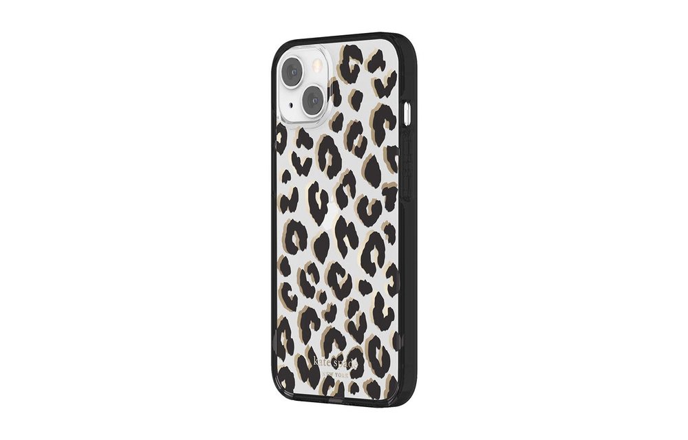 Kate Spade New York Protective Hardshell Case for iPhone 13 - City Leopard Black