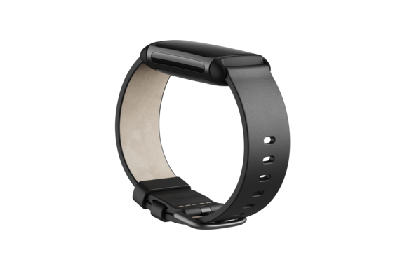 Fitbit Charge 5 Accessory Leather Band Black Large