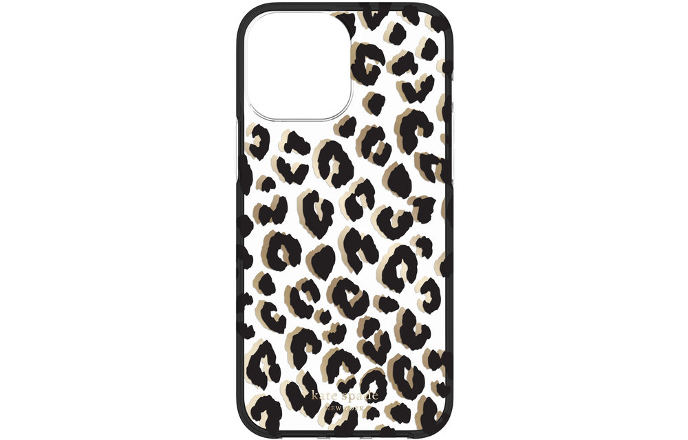Kate Spade New York Protective Hardshell Case for iPhone 13/12 Pro Max - City Leopard Black