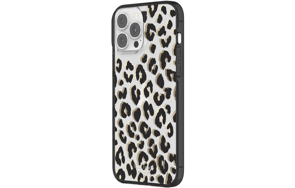 Kate Spade New York Protective Hardshell Case for iPhone 13/12 Pro Max - City Leopard Black