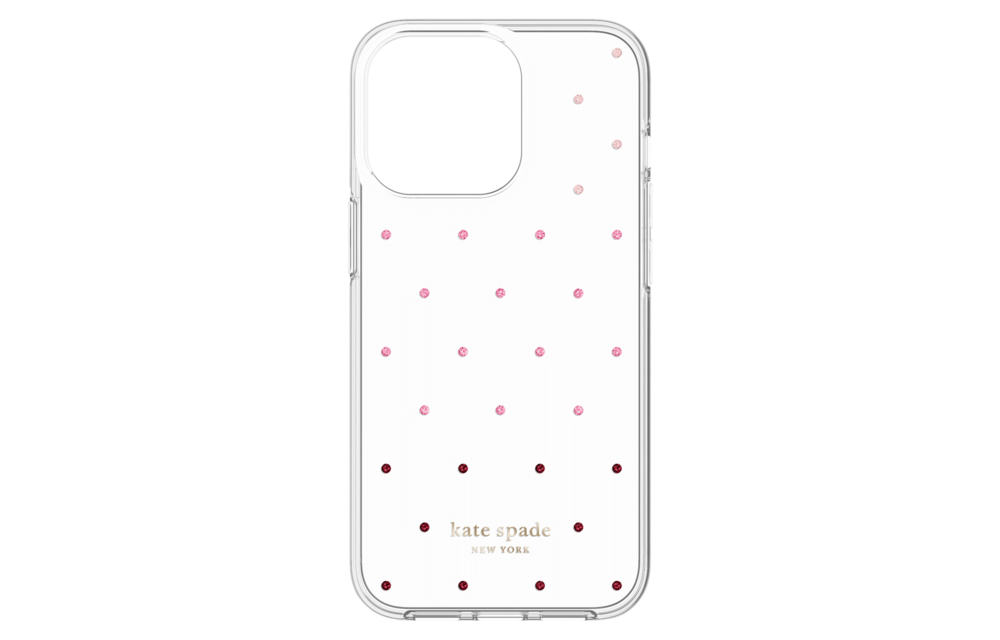 Kate Spade New York Protective Hardshell Case for iPhone 13 - Pin Dot  Ombre/Pink/Clear
