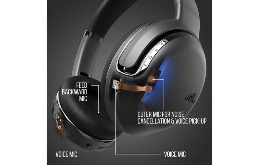JBL Tour One Noise-Cancelling Wireless Over Ear Headphones Black