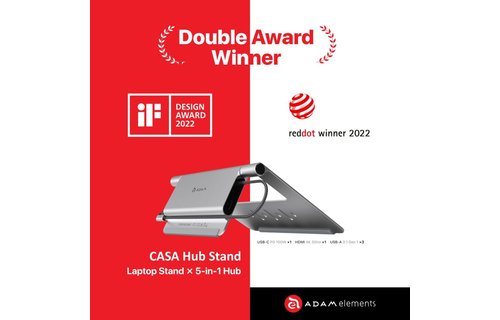 Adam Elements CASA HUB Stand USB-C 5-in-1 Laptop Stand Hub - Grey