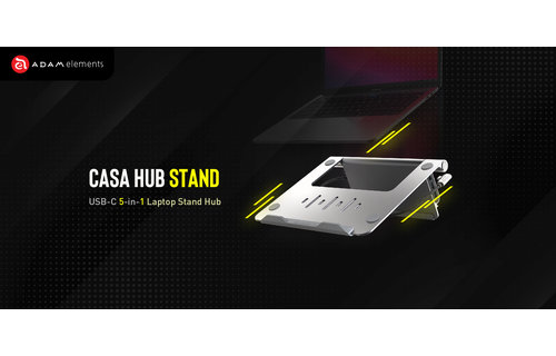 Adam Elements CASA HUB Stand USB-C 5-in-1 Laptop Stand Hub - Grey