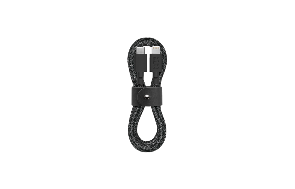 Native Union Braided USB-C to Lightning Belt Cable, 1.2m (4ft) - Cosmos Black
