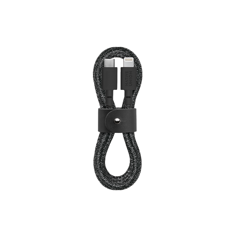 Native Union Braided USB-C to Lightning Belt Cable, 1.2m (4ft) - Cosmos Black