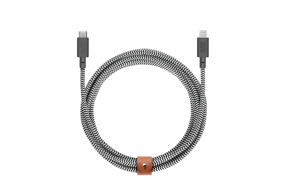 Native Union Braided USB-C to Lightning Belt Cable, 3m (10ft) - Zebra WSL