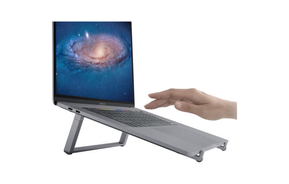 Rain Design mBar Pro Foldable Laptop Stand-Space Grey - 3" x 9.6" x 9.8" x - Anodized Aluminum - Space Gray