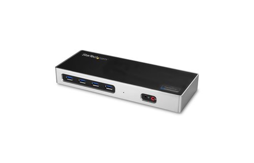 StarTech USB-C & USB-A Dock - Dual Monitor 4K 60Hz Dock DisplayPort + HDMI - Hybrid USB 3.0 Docking Station for USB-C or USB-A Laptops - 6x USB Type-A, GbE - USB 3.1 Gen 1 - Mac/Windows - No laptop charging
