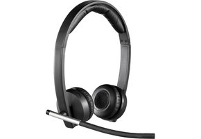 Logitech H820e Wireless Dual, Stereo Headphones with Noise-Cancelling Microphone, USB, Headset Controls, Indicator LED, PC/Mac/Laptop - Black
