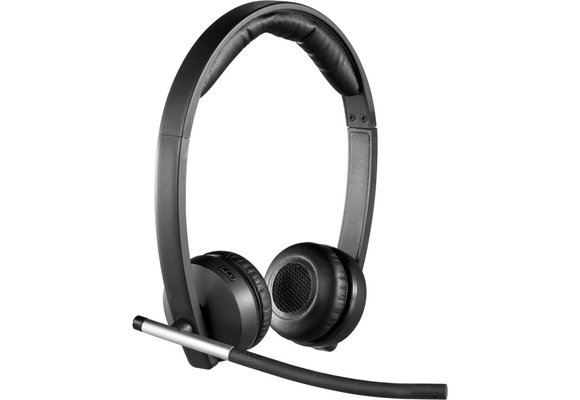 Logitech H820e Wireless Dual, Stereo Headphones with Noise-Cancelling Microphone, USB, Headset Controls, Indicator LED, PC/Mac/Laptop - Black