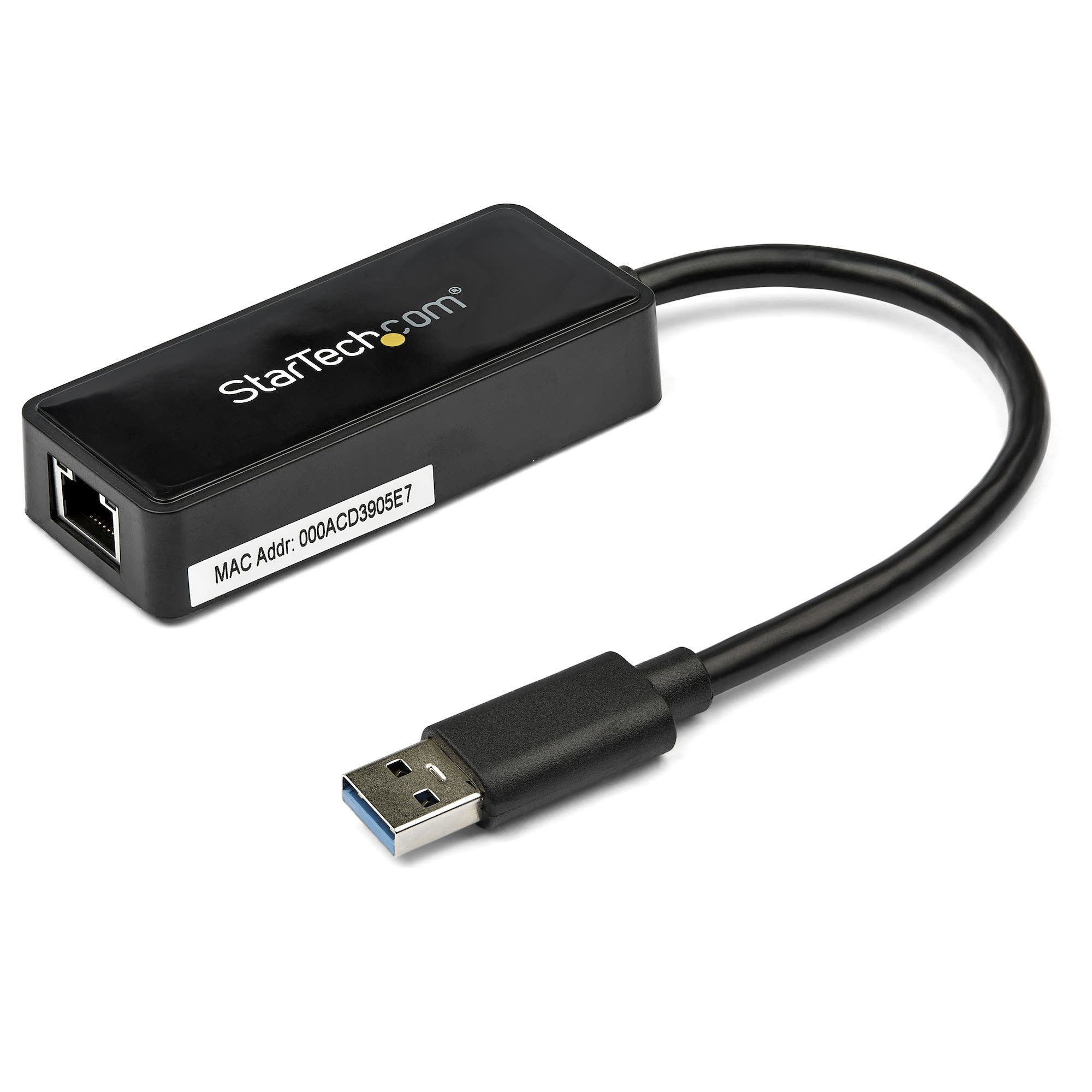Startech USB 3.0 to Gigabit Ethernet Adapter NIC w/ USB Port - Black