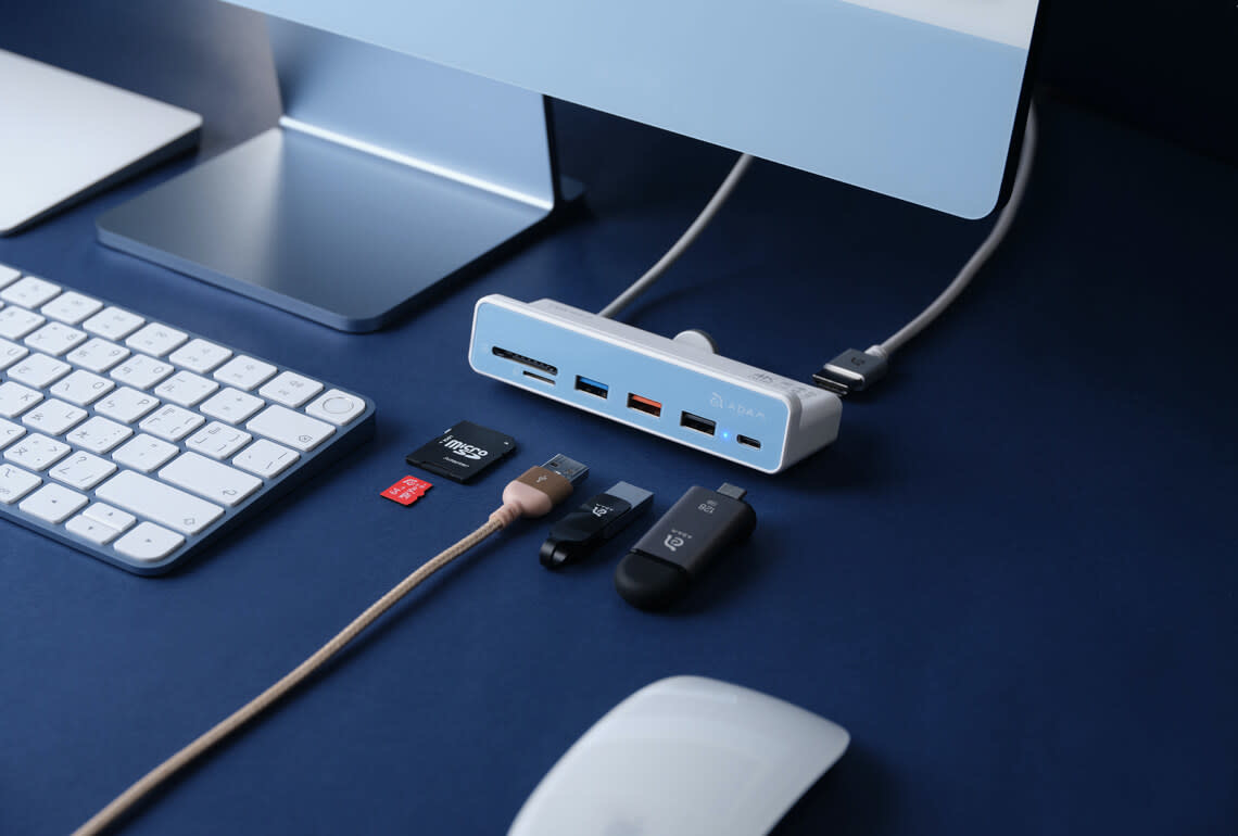 Adam Elements CASA HUB i7 USB-C 7-in-1 Multi-Function Hub for iMac 24” - White