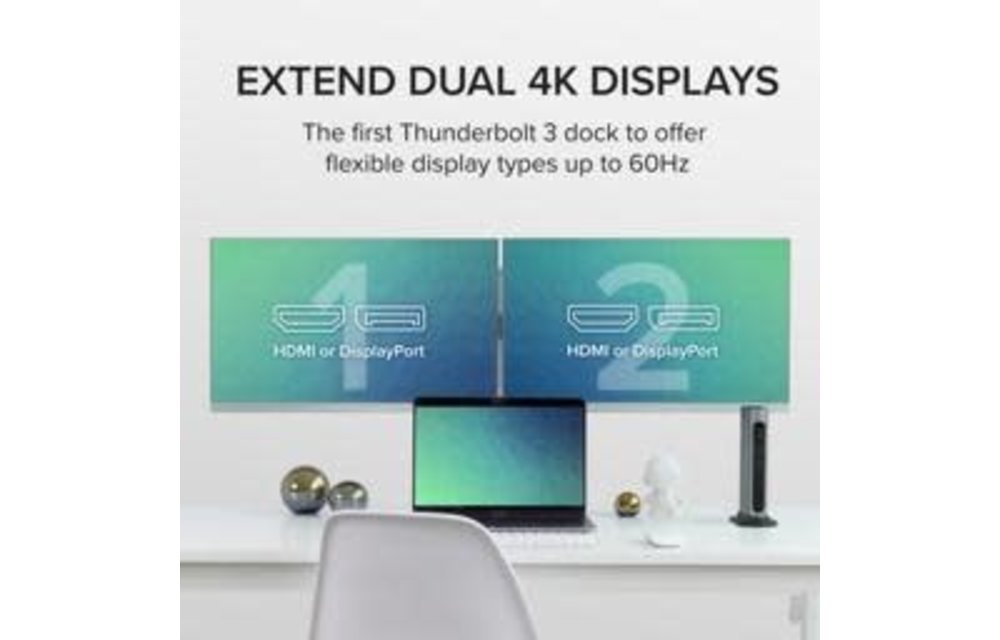 Plugable Thunderbolt™ Docking Station, Dual HDMI with DisplayPort