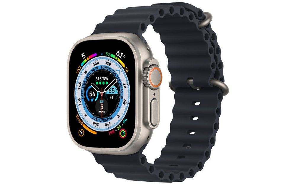 Apple FTZ Watch Ultra Titanium Case with Midnight Ocean Band (one size - fits 130-200mm wrists)