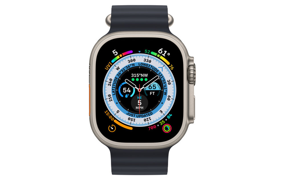 Apple FTZ Watch Ultra Titanium Case with Midnight Ocean Band (one size - fits 130-200mm wrists)