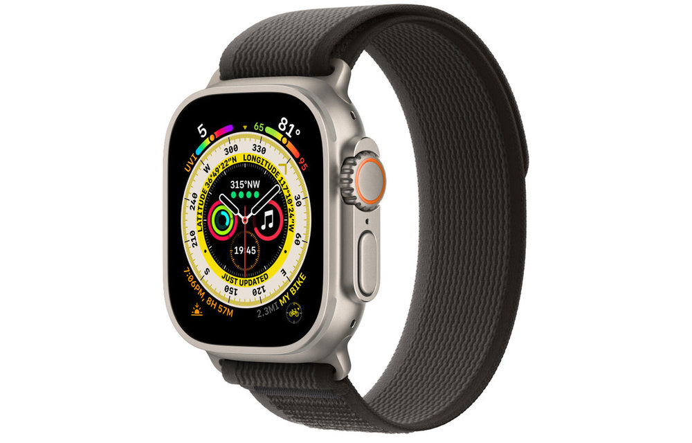 Apple FTZ Watch Ultra Titanium Case with Black/Gray Trail Loop (M/L - fits 145-220mm wrists)