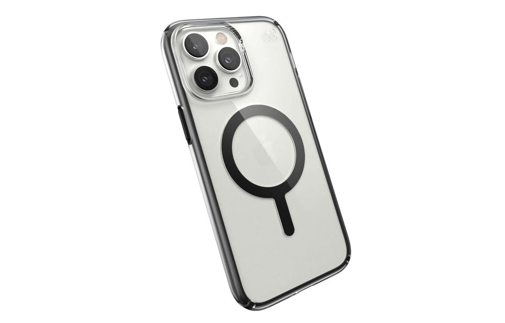 Speck Presidio Perfect Clear with Impact Geometry Magsafe Case for iPhone 14 Pro Max Clear/Black