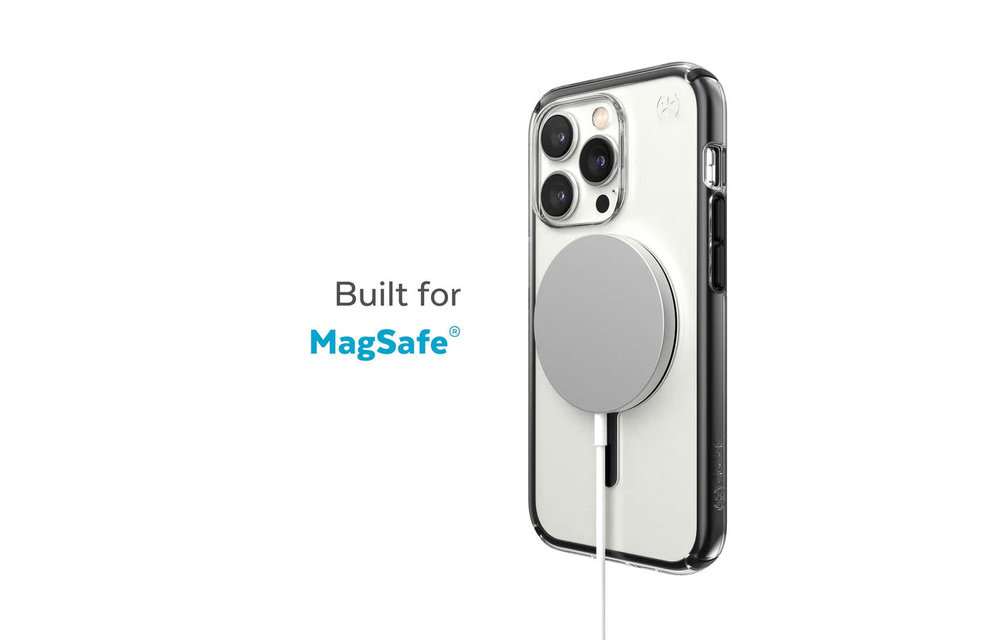 Speck Presidio Perfect Clear with Impact Geometry Magsafe Case for iPhone 14 Pro Max Clear/Black