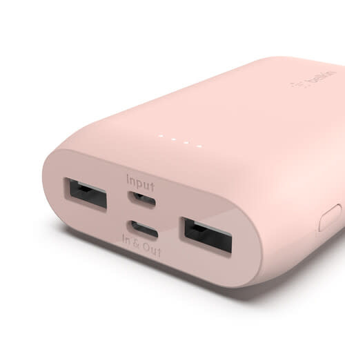 Belkin BOOST↑CHARGE™ w/USB-C Multi-Port Power Bank (10,000 mAh, Rose Pink)