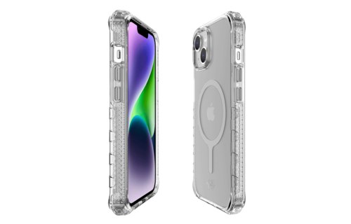 ItSkins Supreme MagClear Case with MagSafe for iPhone 14 Plus - Transparent White Print