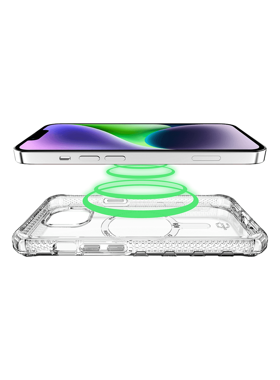 ItSkins Supreme MagClear Case with MagSafe for iPhone 14 Plus - Transparent White Print