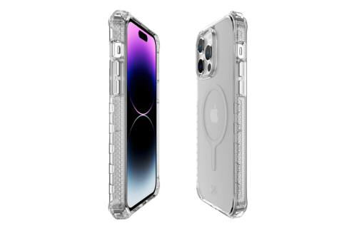 ItSkins Supreme MagClear Case with MagSafe for iPhone 14 Pro - Transparent White Print