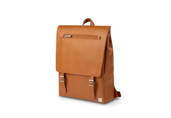 Moshi Helios Lite Leather Slim Laptop Backpack - Caramel Brown