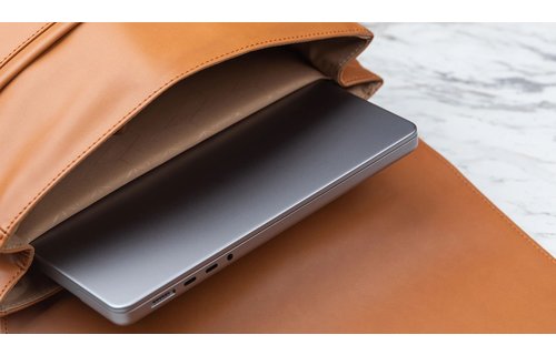 Moshi Helios Lite Leather Slim Laptop Backpack - Caramel Brown