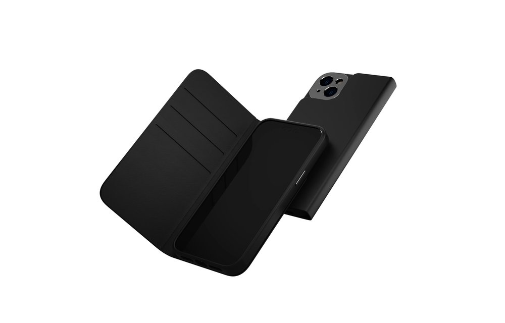 Moshi Overture Case w/ Detachable Magnetic Wallet for iPhone 14  Plus - Midnight Black