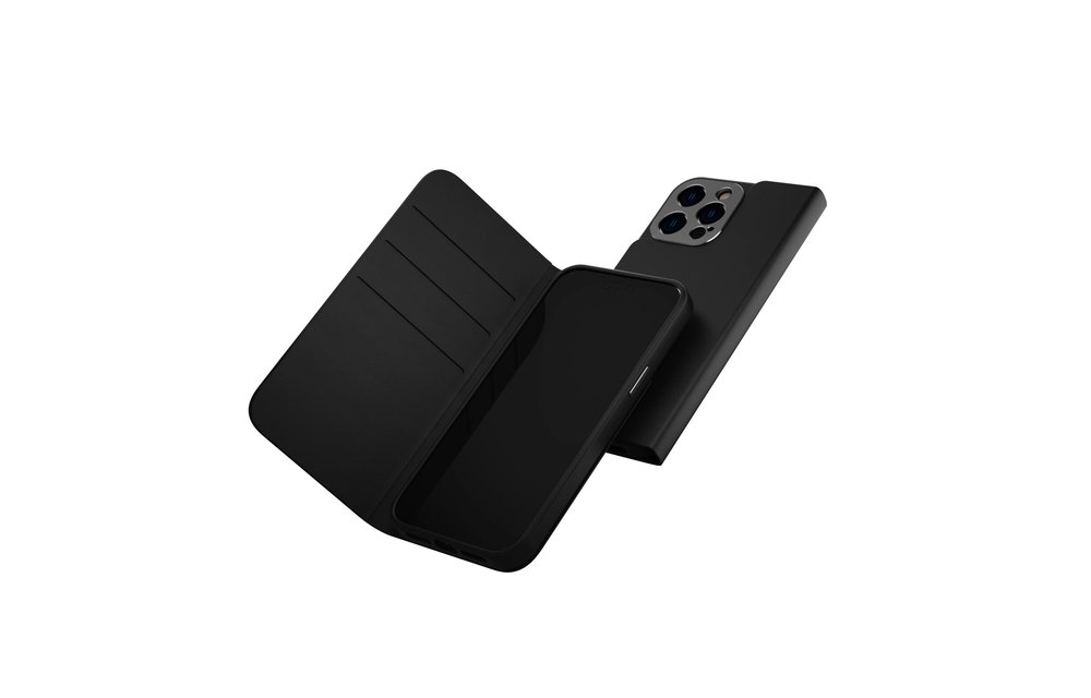 Moshi Overture Case w/ Detachable Magnetic Wallet for iPhone 14  Pro - Midnight Black