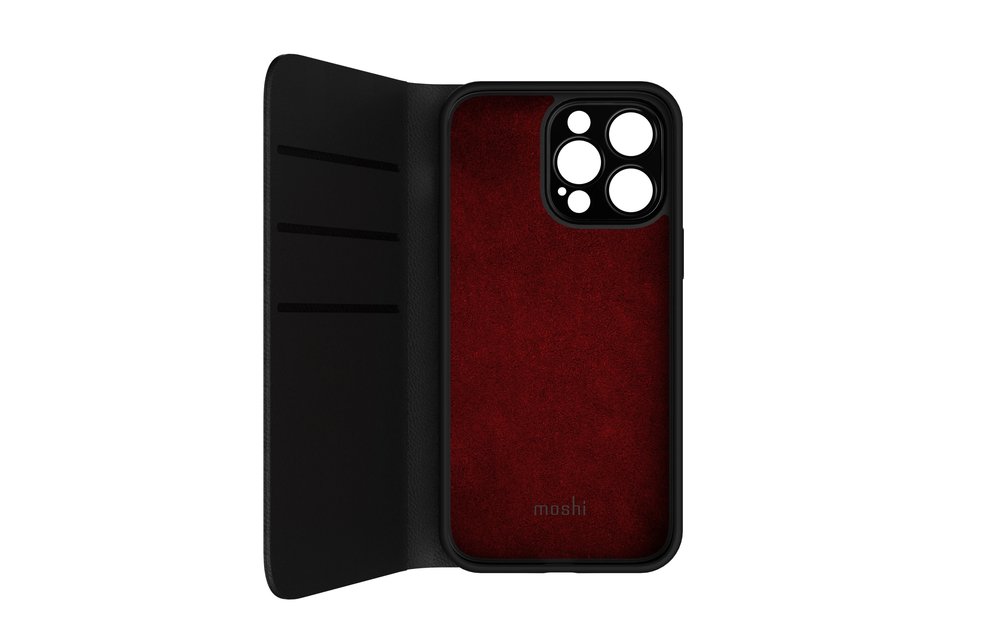 Moshi Overture Case w/ Detachable Magnetic Wallet for iPhone 14  Pro - Midnight Black