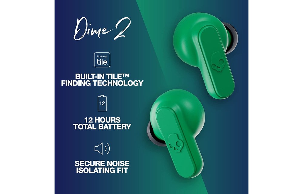 Skullcandy Dime 2 True Wireless In-Ear Earbuds Dark Blue/Green (No returns once opened for In-Ear devices)