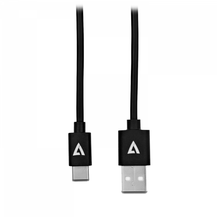 V7 USB Cable USB 2.0 A Male to USB-C Male 2m 6.6ft Black