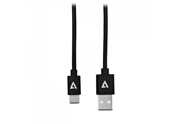 V7 USB Cable USB 2.0 A Male to USB-C Male 1m 3.3ft Black