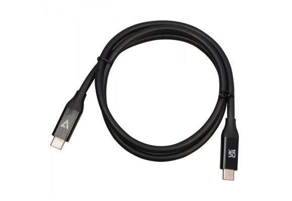 V7 USB-C Male to USB-C Male Cable USB4 40 Gbps 5A 0.8m/2.6ft Black