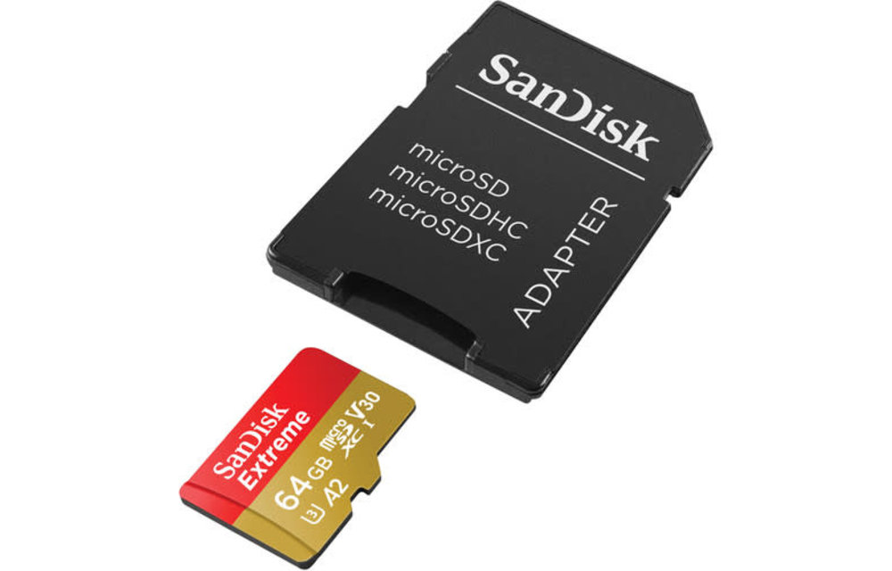 SanDisk 64GB Extreme UHS-I microSDHC (V30) Memory Card with SD Adapter WHILE SUPPLIES LAST
