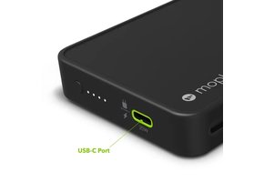 Mophie Powerstation Plus w/ integrated Lightning and USB-C cable -  10,000 mAh Black
