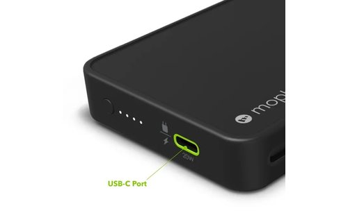 Mophie Powerstation Plus w/ integrated Lightning and USB-C cable -  10,000 mAh Black