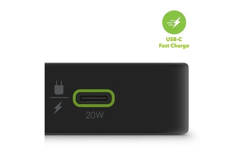 Mophie Powerstation Plus w/ integrated Lightning and USB-C cable -  10,000 mAh Black
