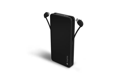 Mophie Powerstation Plus w/ integrated Lightning and USB-C cable -  10,000 mAh Black