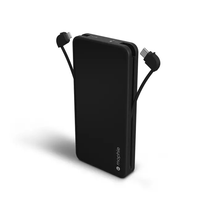 Mophie Powerstation Plus w/ integrated Lightning and USB-C cable -  10,000 mAh Black