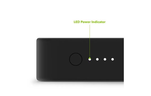 Mophie Powerstation Plus w/ integrated Lightning and USB-C cable -  10,000 mAh Black