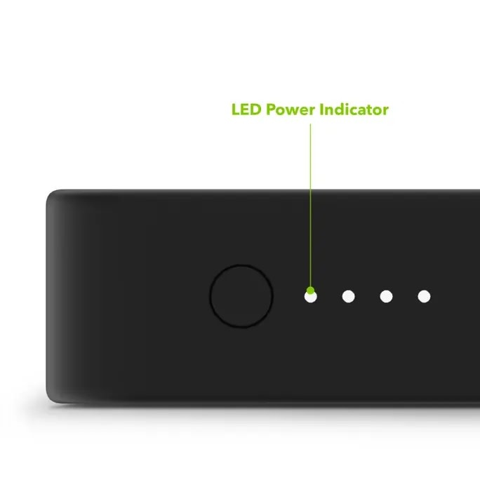Mophie Powerstation Plus w/ integrated Lightning and USB-C cable -  10,000 mAh Black