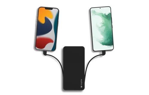 Mophie Powerstation Plus w/ integrated Lightning and USB-C cable -  10,000 mAh Black